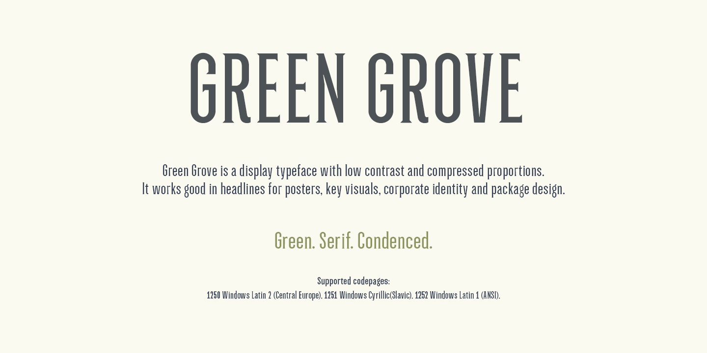 Ejemplo de fuente Green Grove #7