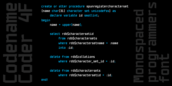 Ejemplo de fuente Codename Coder 4F #6