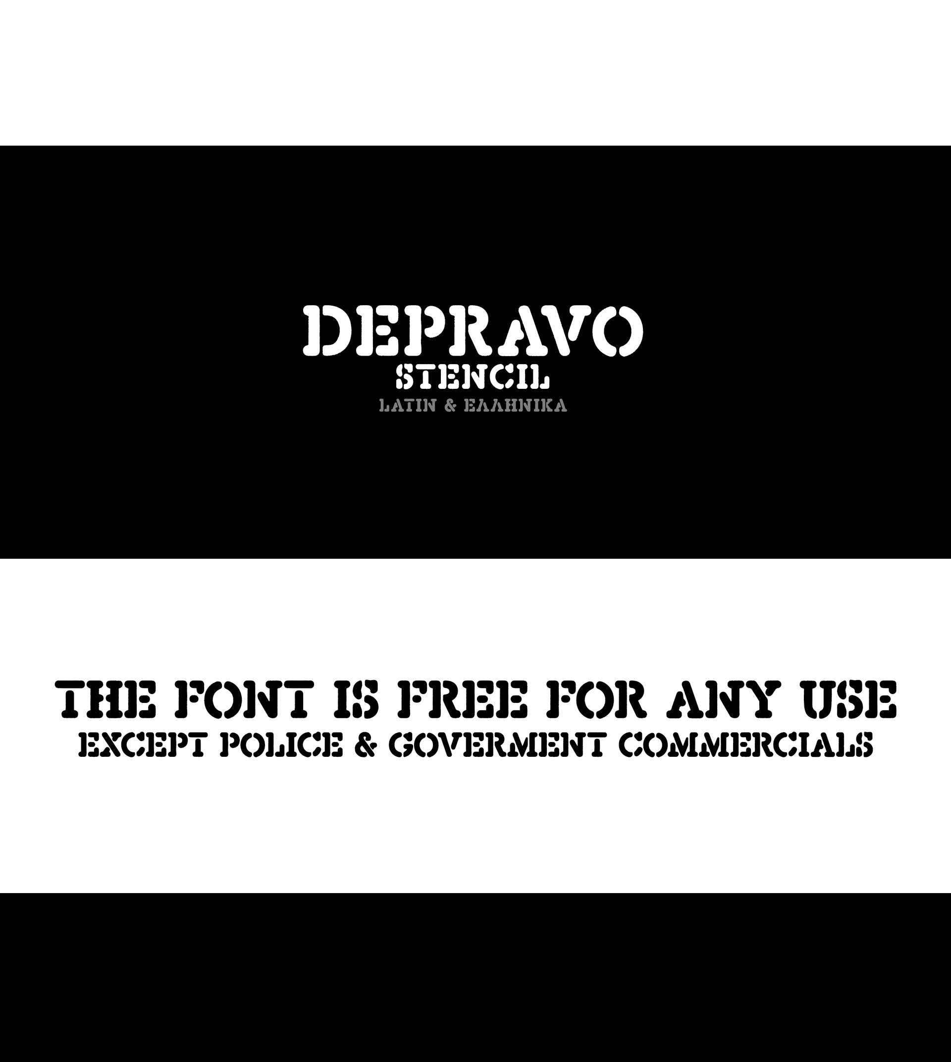 Ejemplo de fuente Depravo Stencil #1