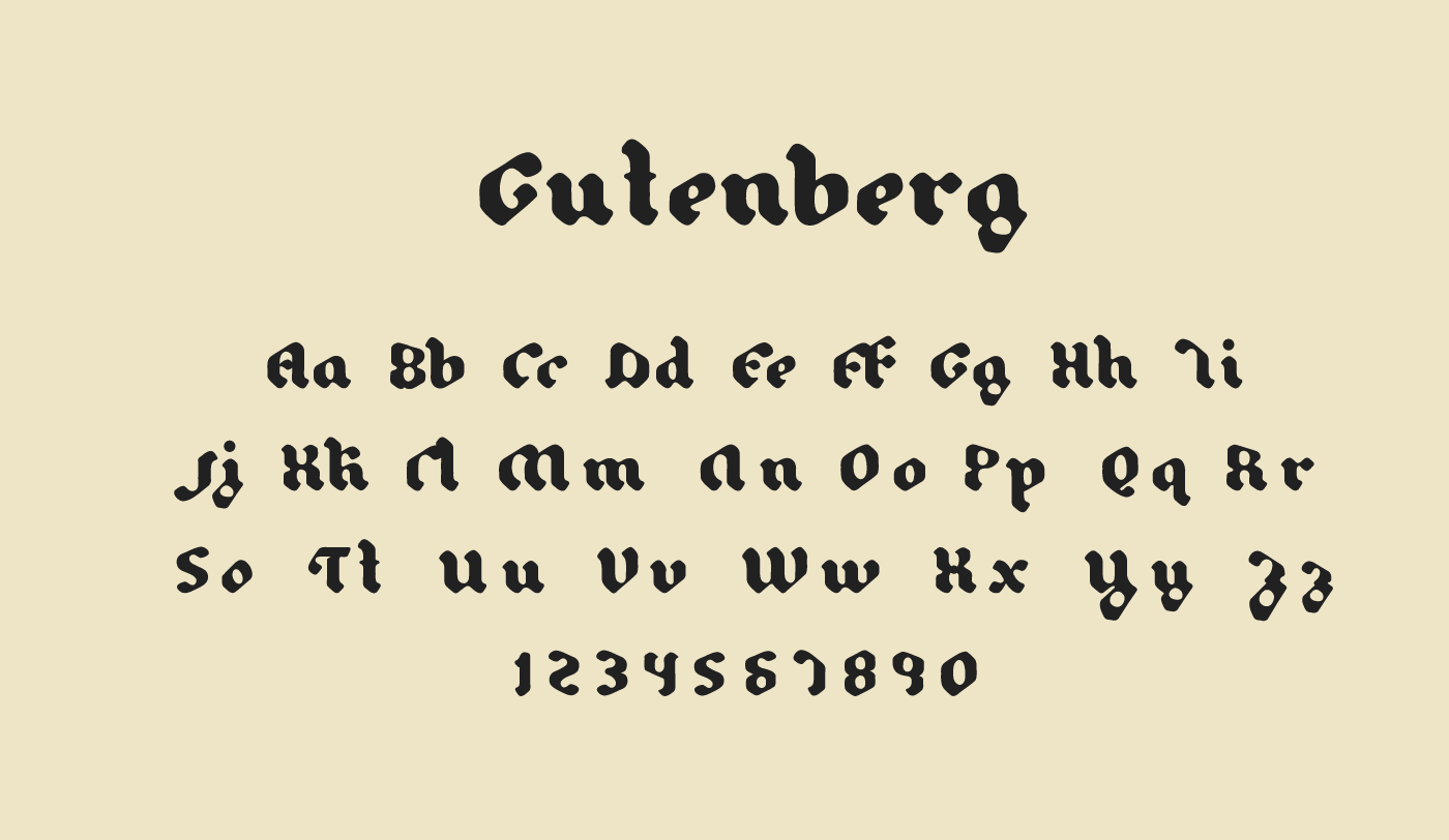 Ejemplo de fuente Gutenberg Blackletter & Pilsner #3