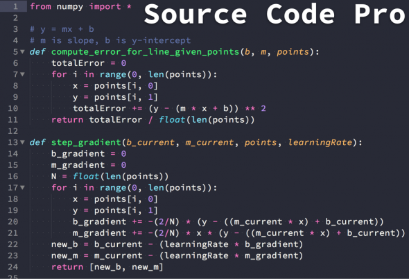 Ejemplo de fuente Source Code Pro #1