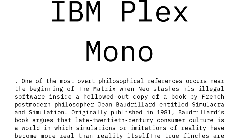 Ejemplo de fuente IBM Plex Mono #1