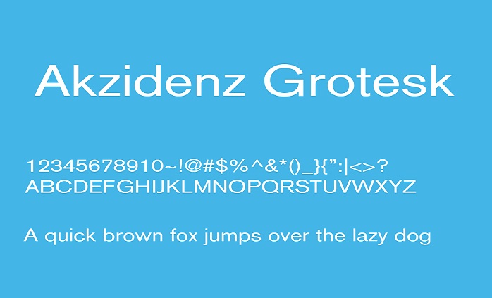 Ejemplo de fuente Akzidenz-Grotesk Pro #1