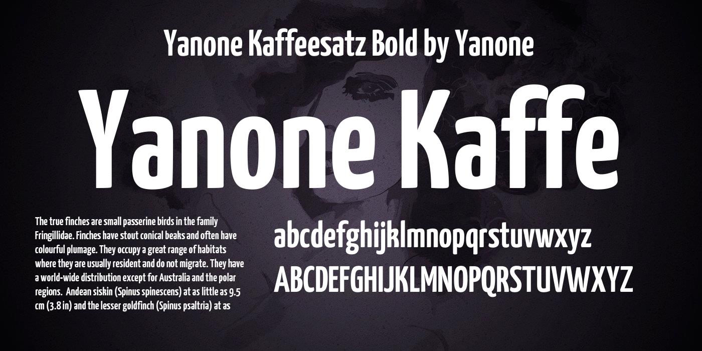 Ejemplo de fuente Yanone Kaffeesatz #1