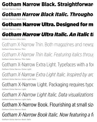 Ejemplo de fuente Gotham Screen Smart Narrow #2