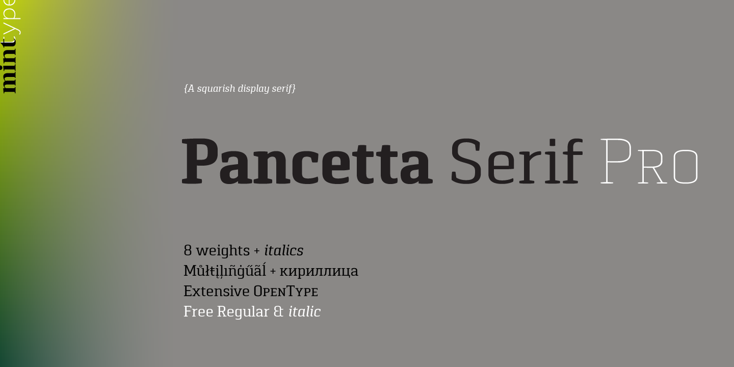 Ejemplo de fuente Pancetta Serif Pro #1