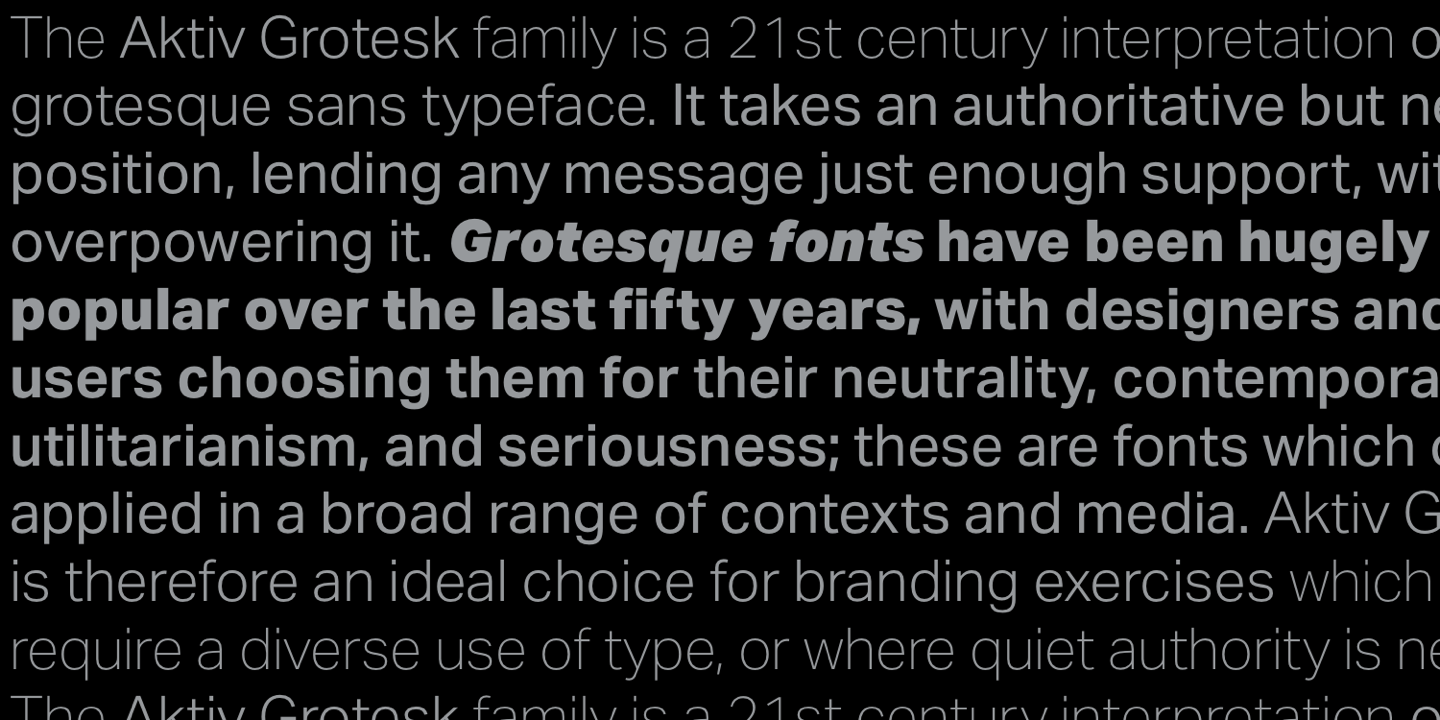 Ejemplo de fuente Aktiv Grotesk #3