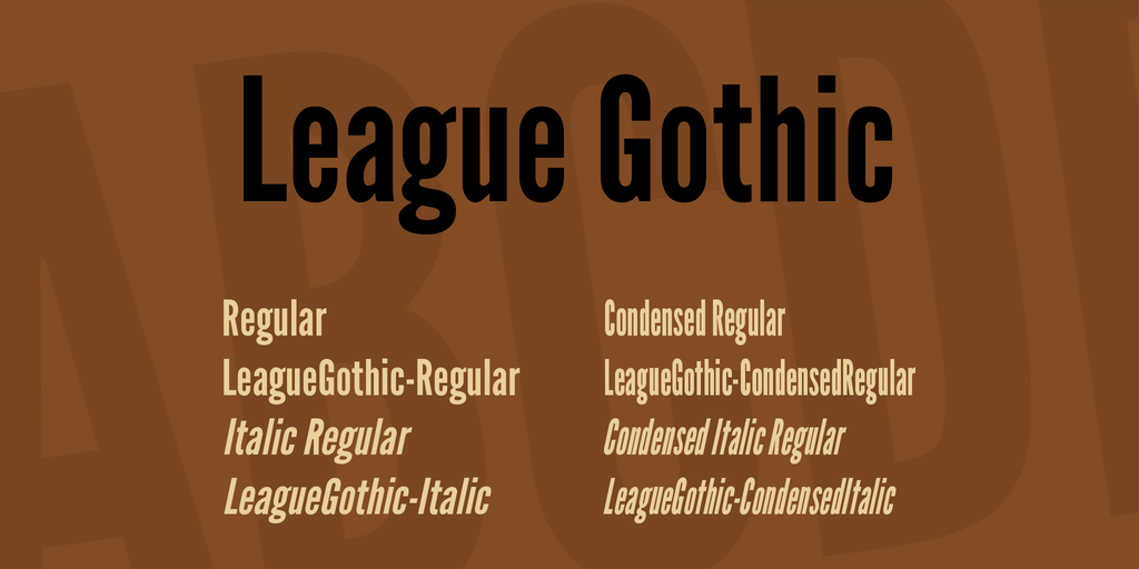 Ejemplo de fuente League Gothic #1