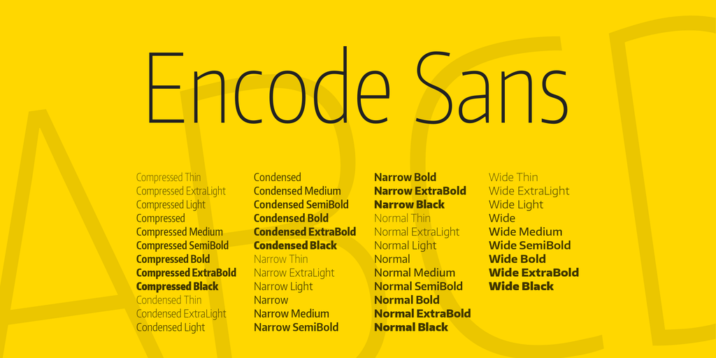 Ejemplo de fuente Encode Sans Condensed #1