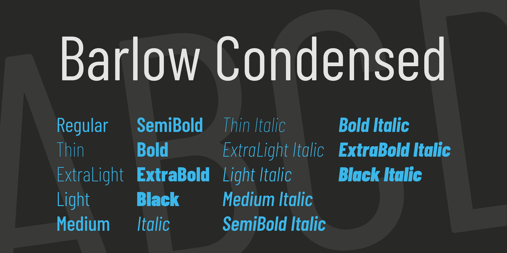 Ejemplo de fuente Barlow Condensed #1
