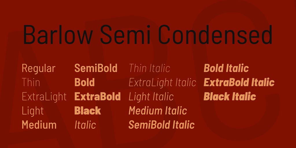 Ejemplo de fuente Barlow Semi Condensed #1