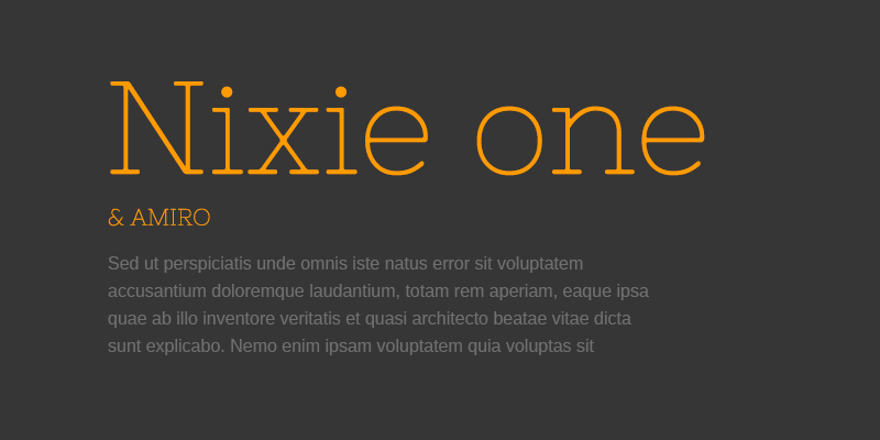 Ejemplo de fuente Nixie One #1