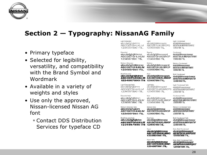 Ejemplo de fuente Nissan AG #1