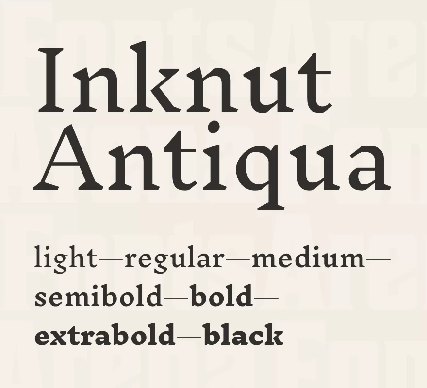 Ejemplo de fuente Inknut Antiqua #1