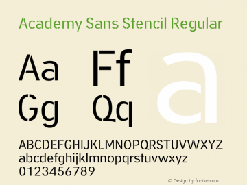 Ejemplo de fuente Academy Sans Stencil #1