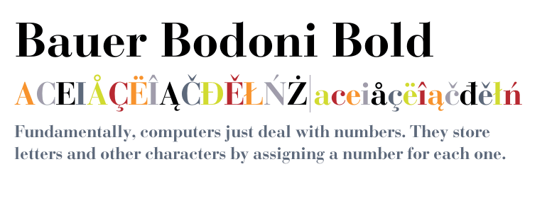 Ejemplo de fuente Bauer Bodoni Std #1