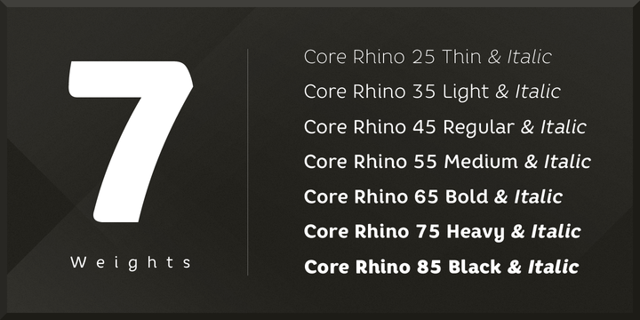 Ejemplo de fuente Core Rhino #2