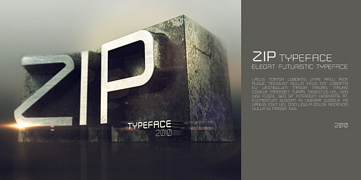 Ejemplo de fuente Zip Typeface #1