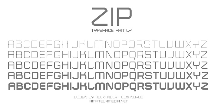 Ejemplo de fuente Zip Typeface #3