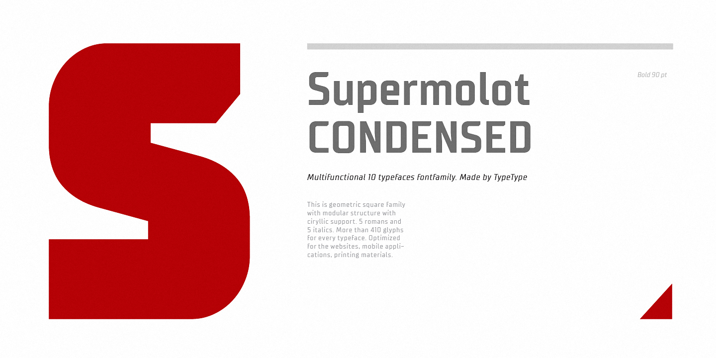 Ejemplo de fuente TT Supermolot Condensed #8