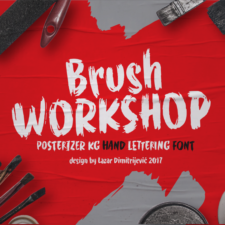 Ejemplo de fuente WORKSHOP Brush #1