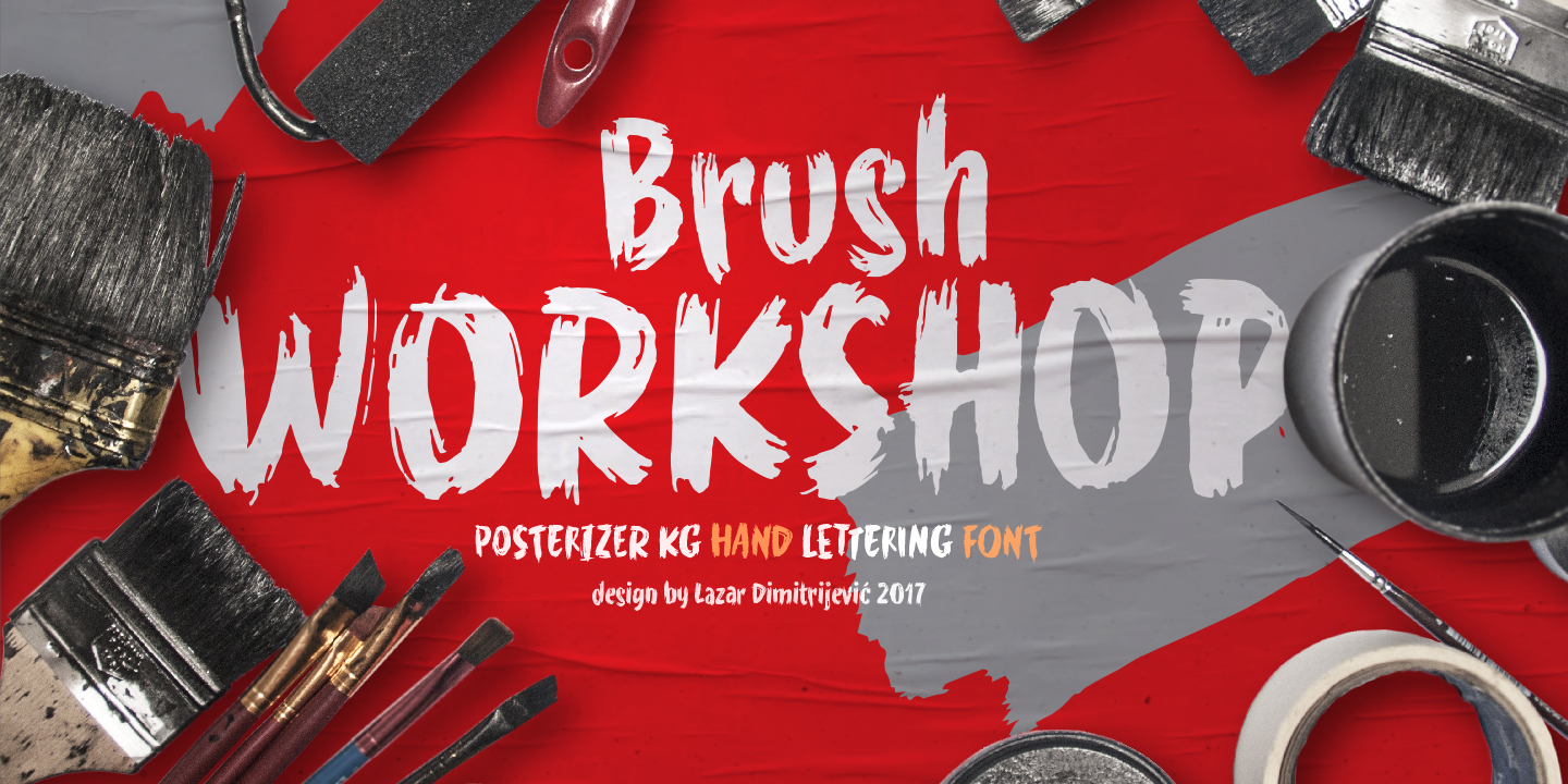 Ejemplo de fuente WORKSHOP Brush #2