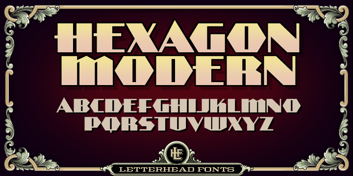 Ejemplo de fuente LHF Hexagon Modern #1