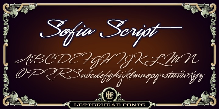 Ejemplo de fuente LHF Sofia Script #1