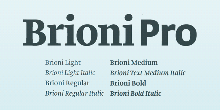 Ejemplo de fuente Brioni Text Pro #1