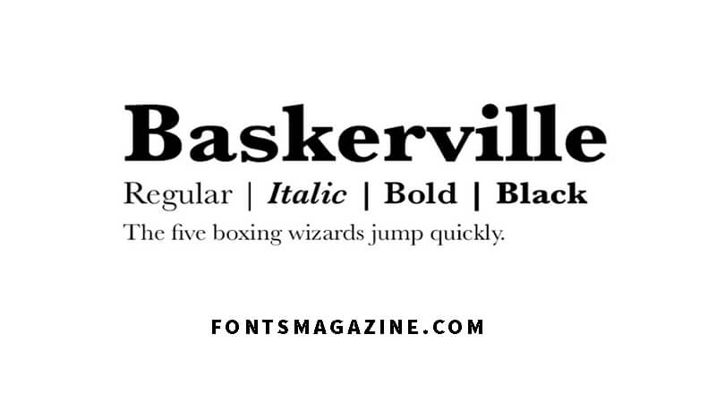 Ejemplo de fuente Baskervville #1