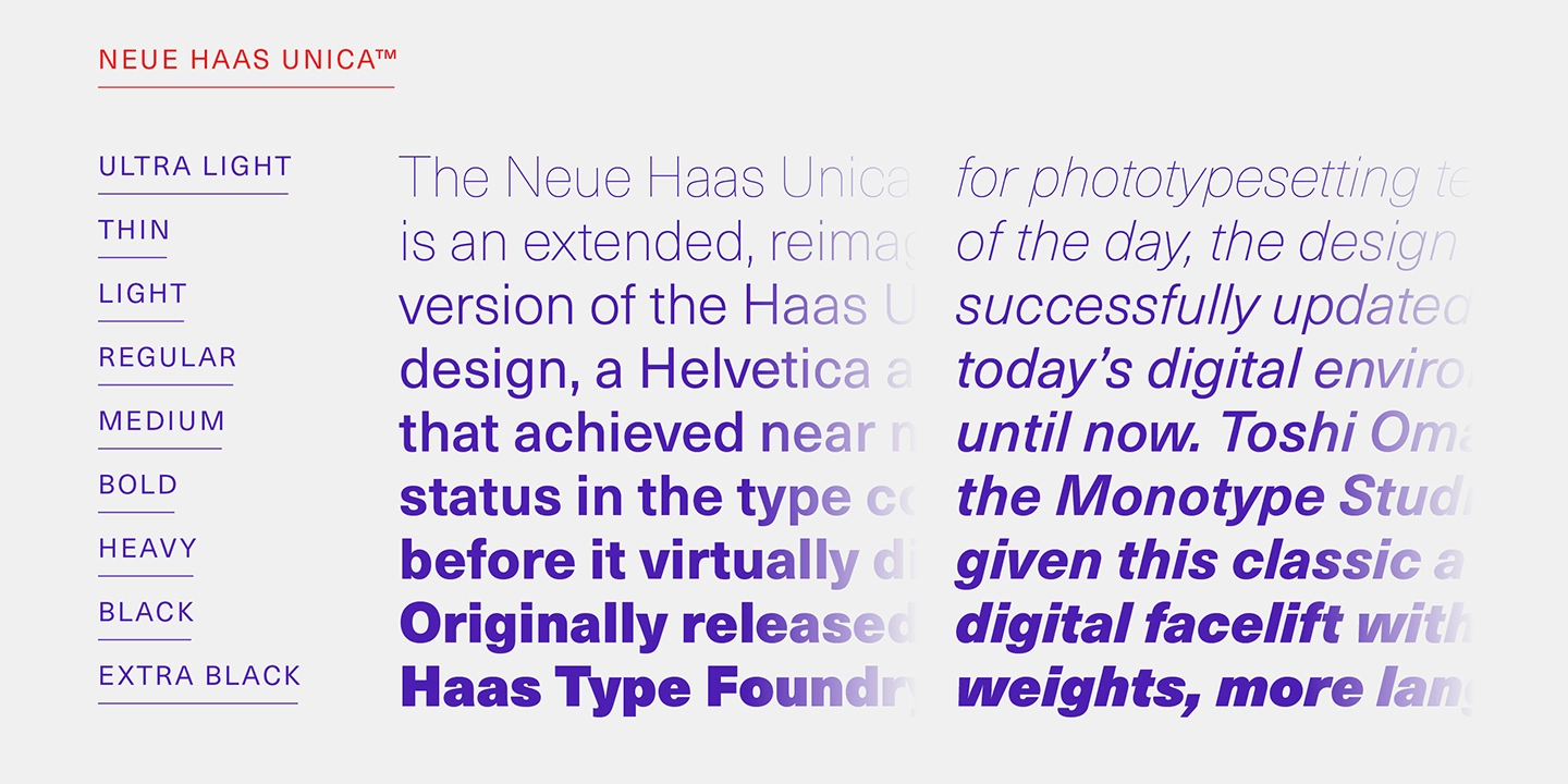 Ejemplo de fuente Neue Haas Unica #3