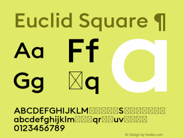 Ejemplo de fuente Euclid Square #1