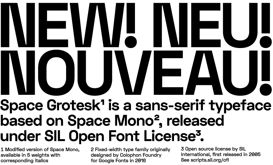 Ejemplo de fuente Space Grotesk #1