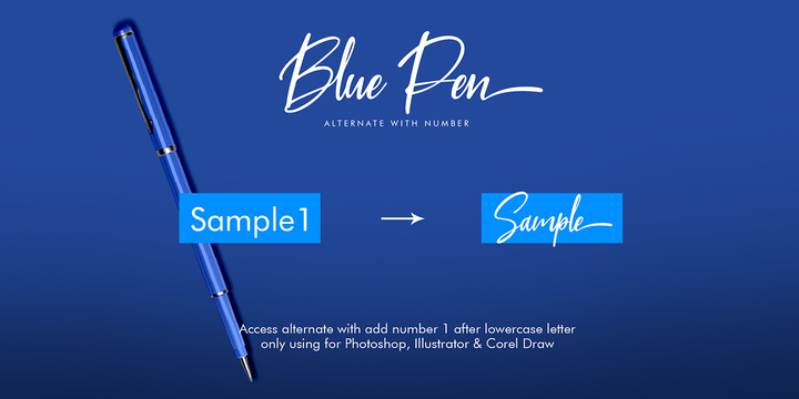 Ejemplo de fuente Blue Pen #3