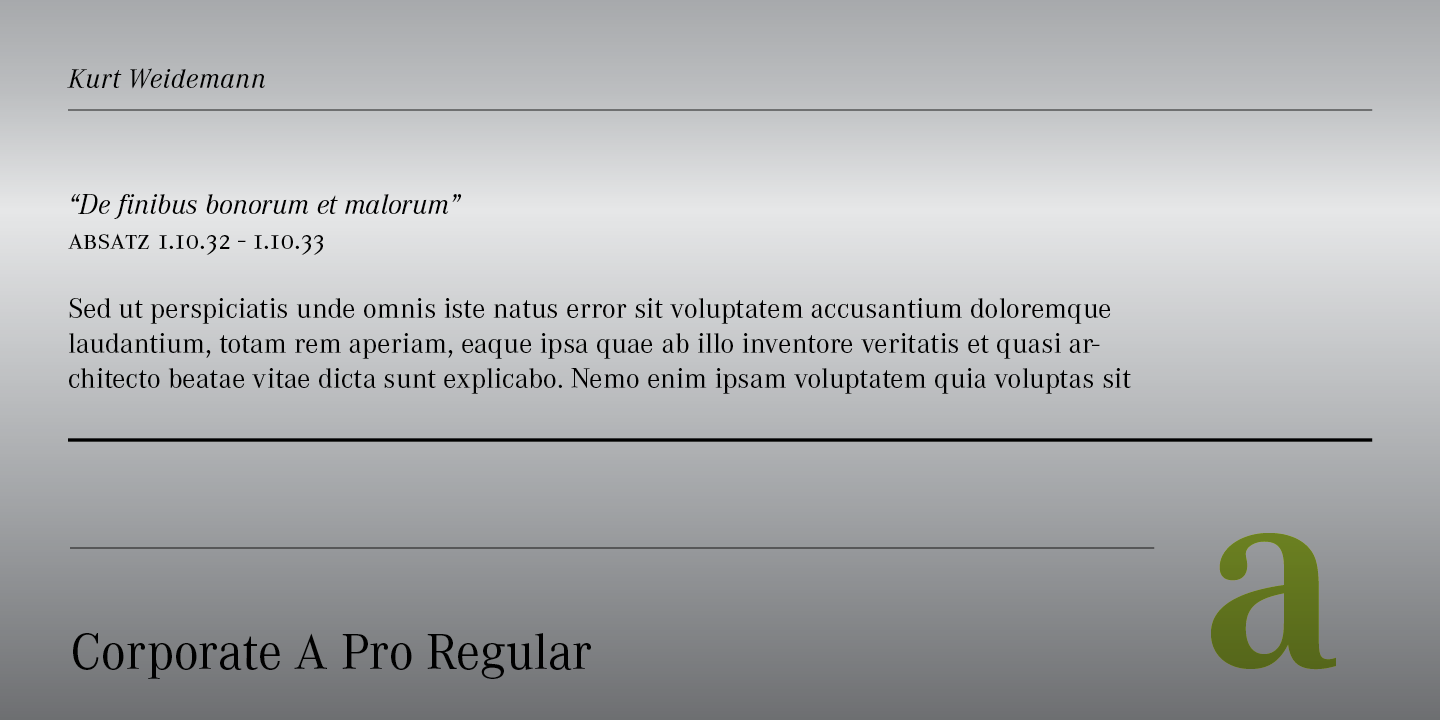 Ejemplo de fuente Corporate A Pro #4