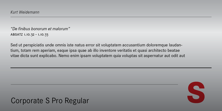 Ejemplo de fuente Corporate S Pro #4