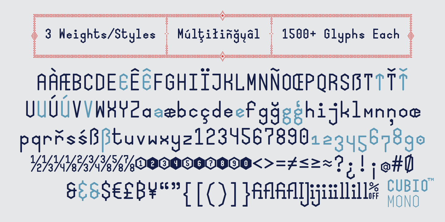 Ejemplo de fuente Cubio Mono #2