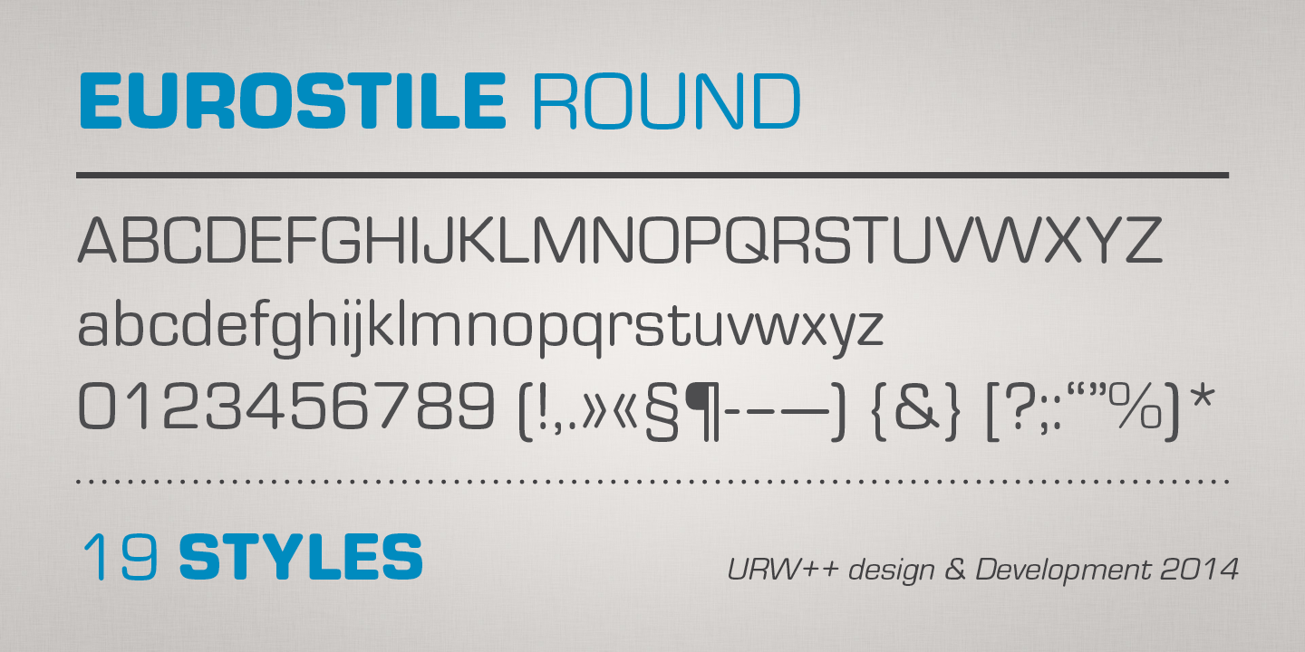 Ejemplo de fuente Eurostile Round #1