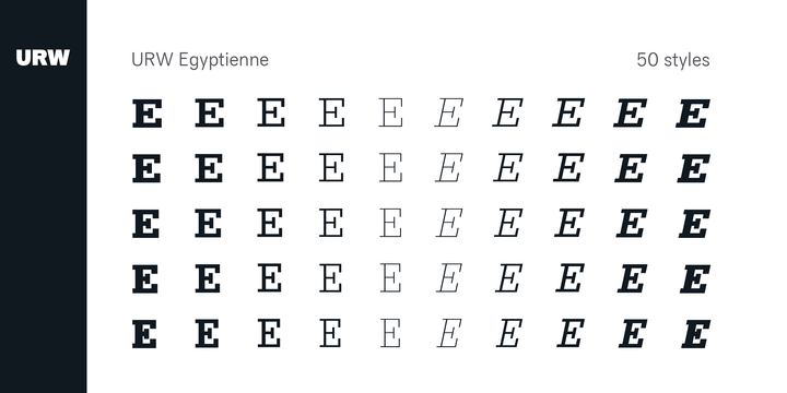 Ejemplo de fuente Egyptienne URW Wide #3