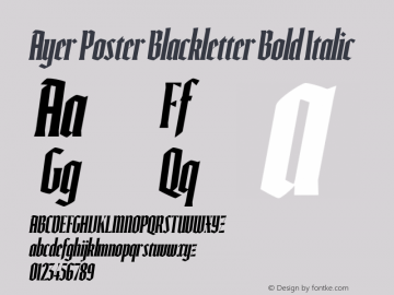 Ejemplo de fuente Ayer Poster Blackletter #1