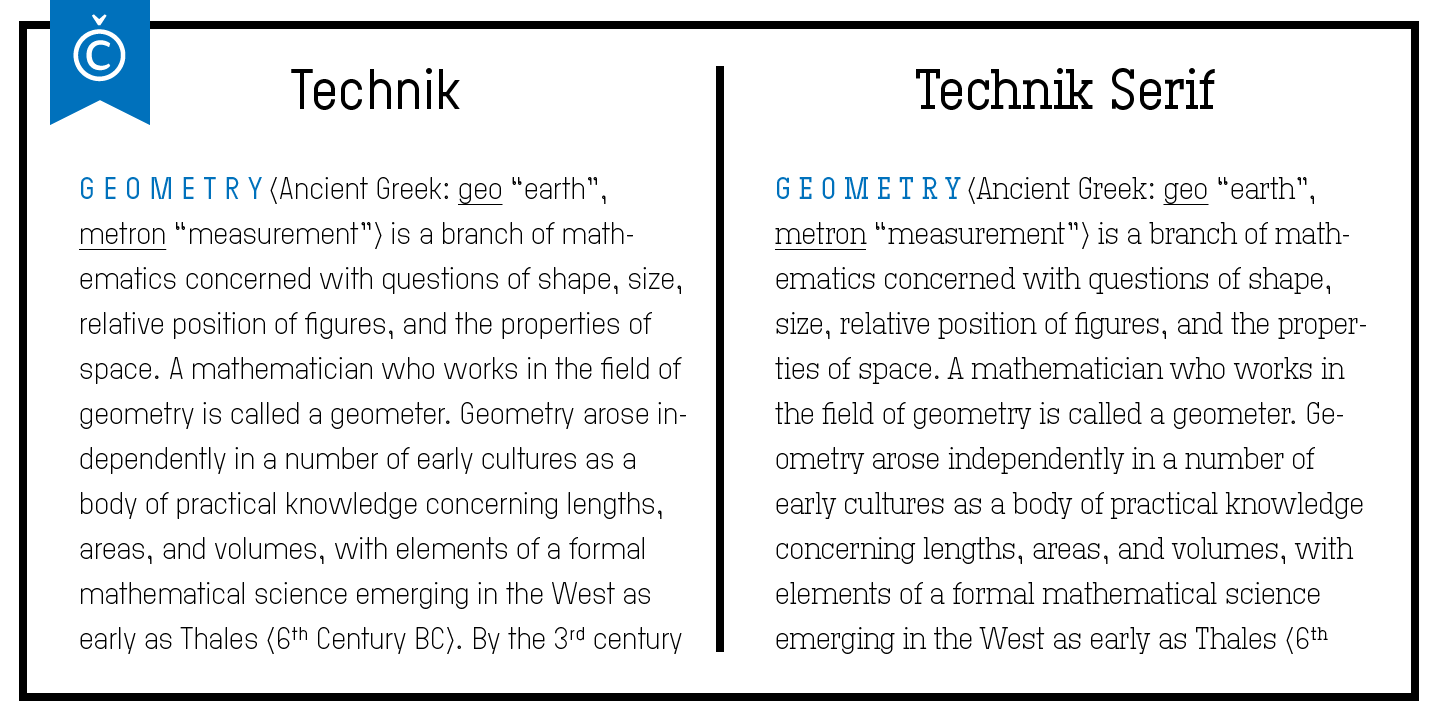 Ejemplo de fuente Technik Serif #4