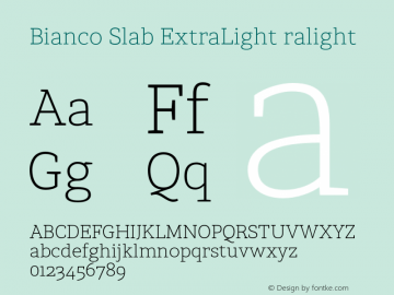 Ejemplo de fuente Bianco Slab #1