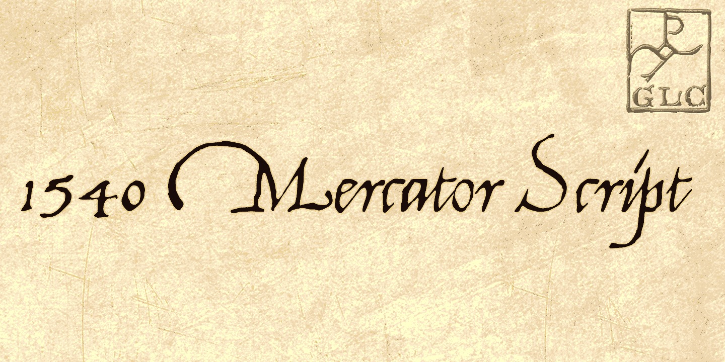 Ejemplo de fuente 1540 Mercator Script #3