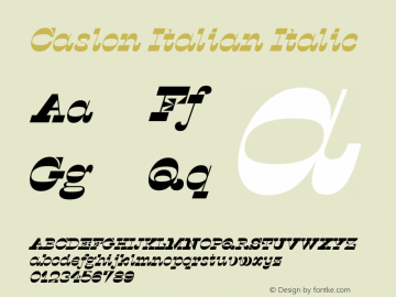 Ejemplo de fuente Caslon Italian #1