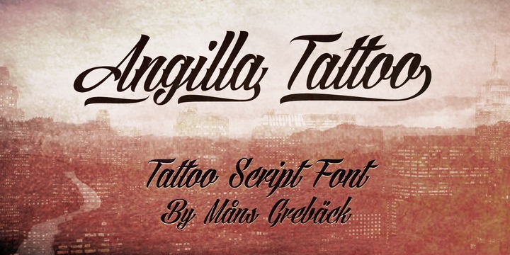 Ejemplo de fuente Angilla Tattoo #1