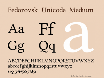 Ejemplo de fuente Fedorovsk Unicode #1