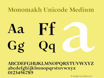 Ejemplo de fuente Monomakh Unicode #1