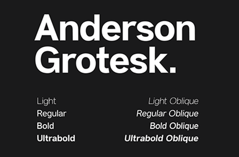 Ejemplo de fuente Anderson Grotesk #1