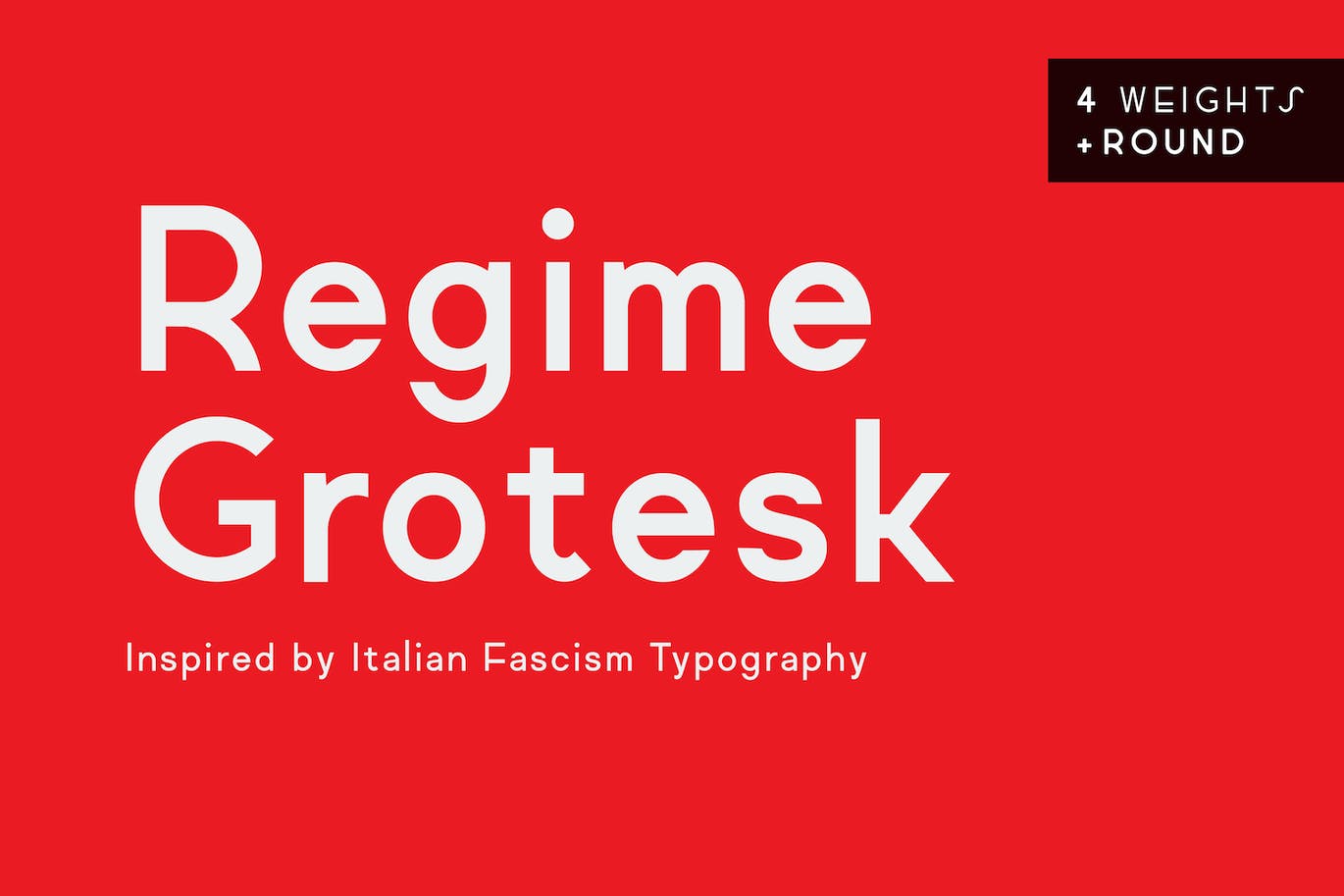 Ejemplo de fuente Regime Grotesk #1