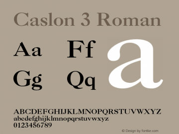 Ejemplo de fuente Caslon 3 #1